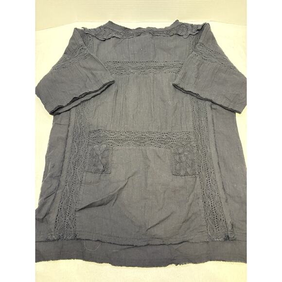 NWOT Black Free People Size Small Rustic Romance Boho Cotton Lace Top $150 - Picture 9 of 9